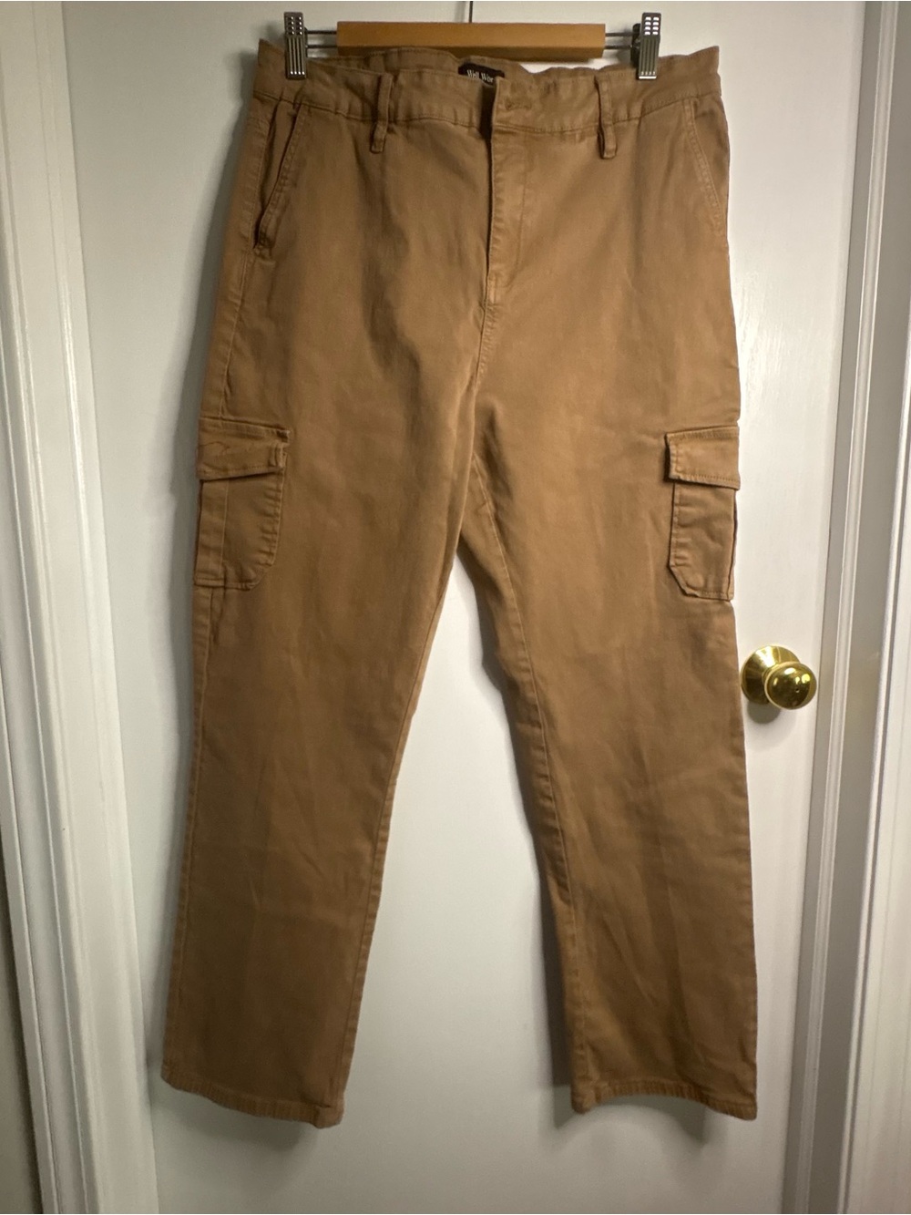 Well Worn Sz 16 Brown Cargo Wider Straight Leg Pants Soft Utility Y2K Gorpcore